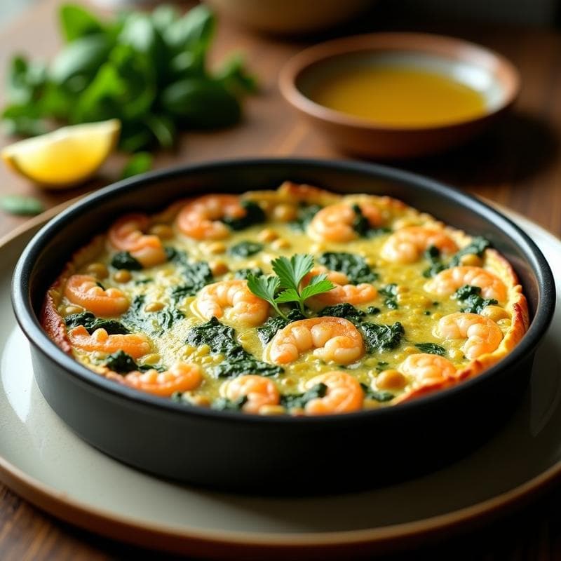Tortilla de Espinacas y Gambas: Receta en Airfryer Sin Voltear y con Máximo Sabor