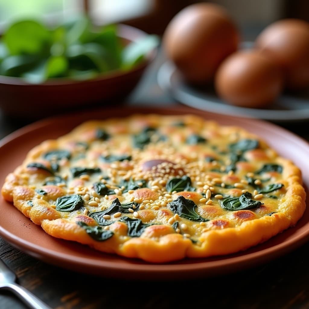 Tortilla de Espinacas y Harina de Garbanzo con Pimentón de la Vera: Desayuno Español Sin Harina