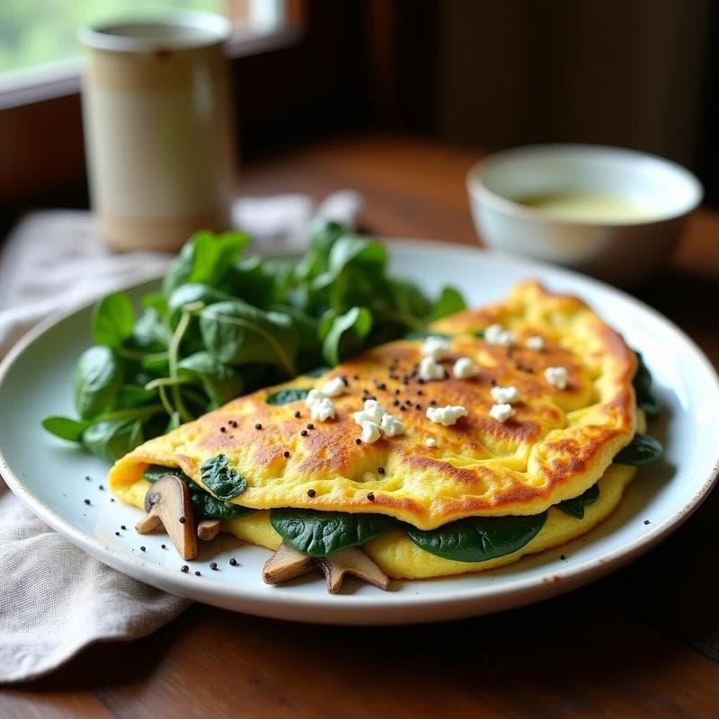 Tortilla de Espinacas y Hongos: Receta en Olla a Presión Ultraesponjosa y Saludable