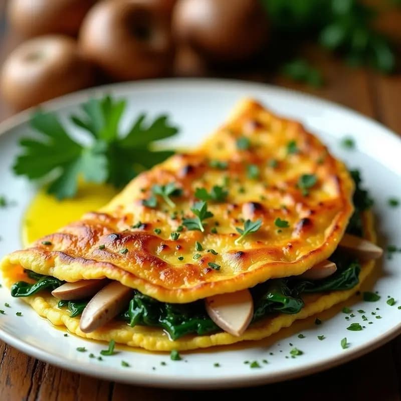 Tortilla de Espinacas y Hongos Shitake: Receta en Olla Lenta con Textura de Restaurante