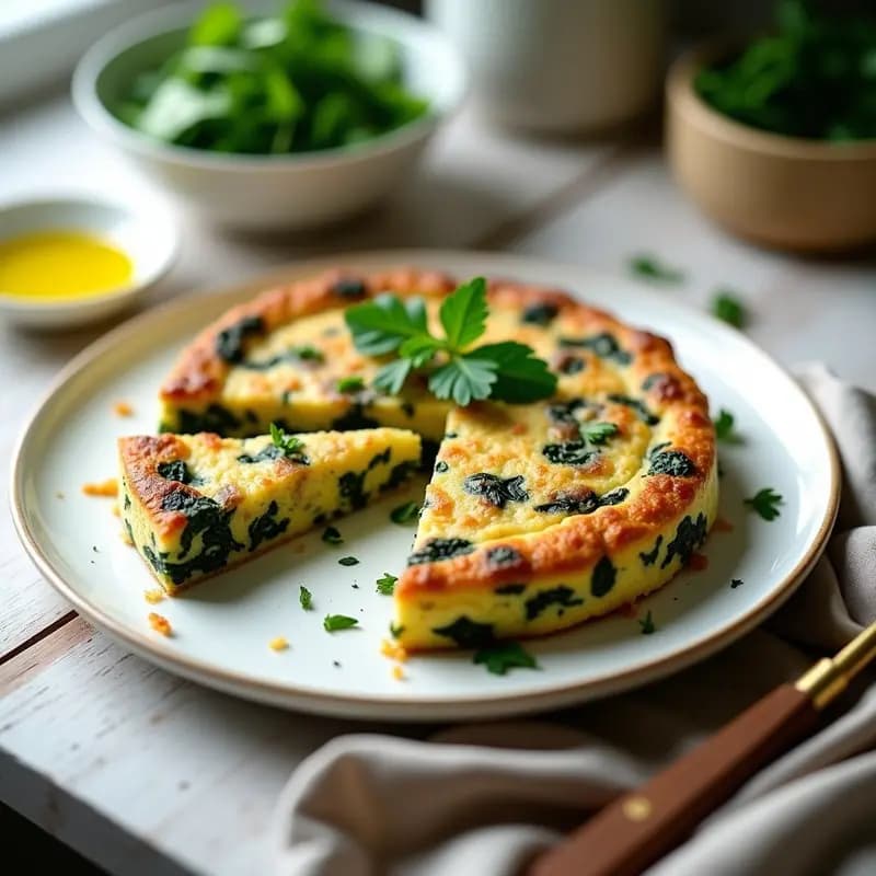 Tortilla de Espinacas y Hongos Shitake: Receta Vegana en 15 Minutos con Textura Perfecta