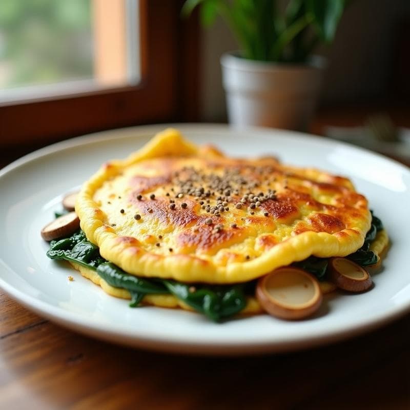 Tortilla de Espinacas y Hongos: Receta en Thermomix con Textura Esponjosa y Sabores Terrosos