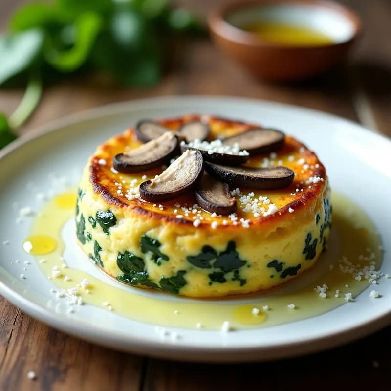 Tortilla de Espinacas y Hongos Trufados: Receta en Thermomix con Aroma Gourmet
