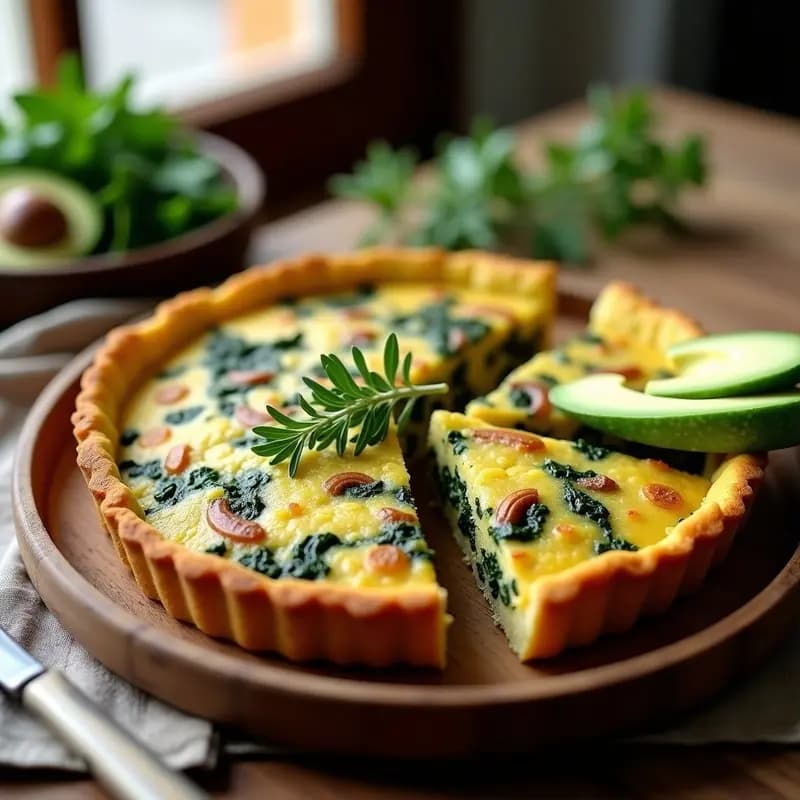 Tortilla Vegana de Espinacas y Hongos al Horno: Receta Sin Huevo con Textura Esponjosa