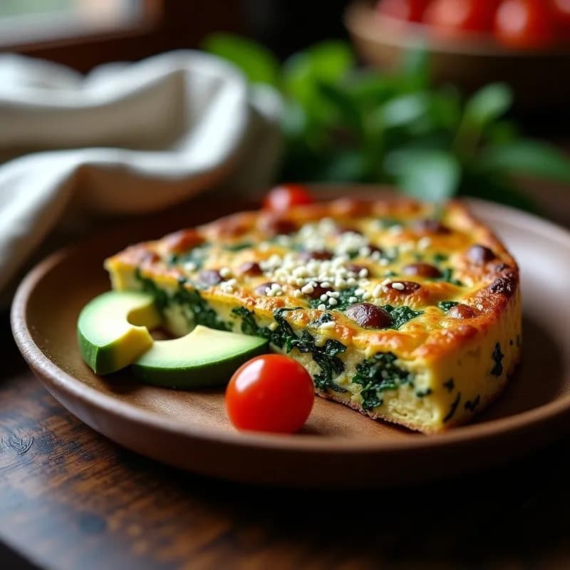 Tortilla de Espinacas y Hongos: Receta Vegana Sin Huevos y Alta en Proteína
