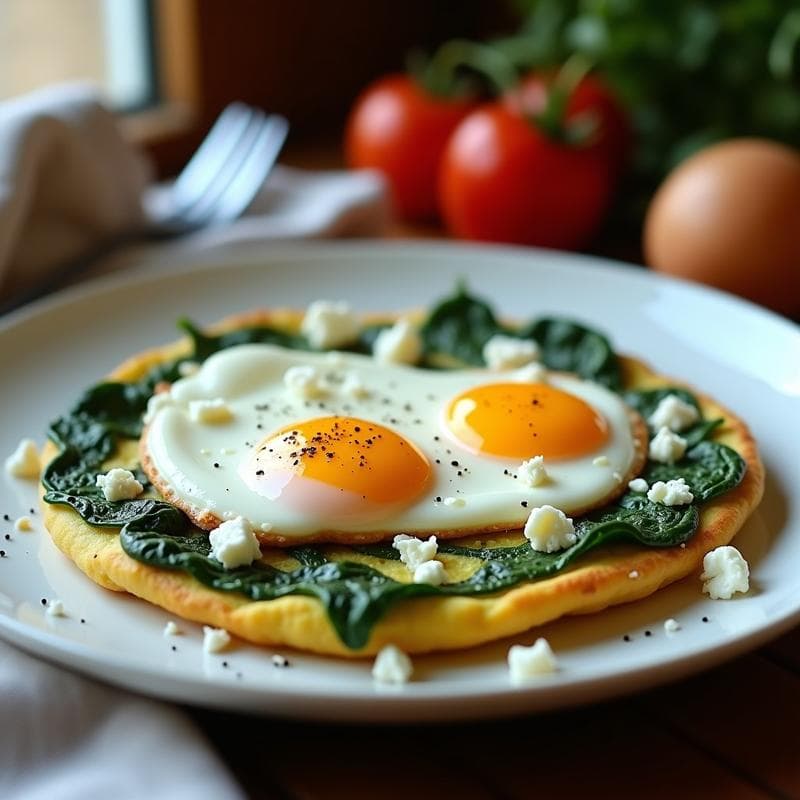 Tortilla de Espinacas con Huevo Poché: Receta en Airfryer Sin Aceite y Ultraesponjosa