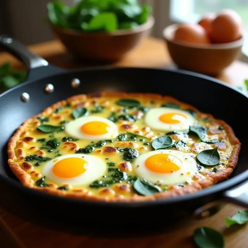 Tortilla de Espinacas y Huevos de Codorniz: Receta Keto en 12 Minutos con Alto Contenido en Hierro