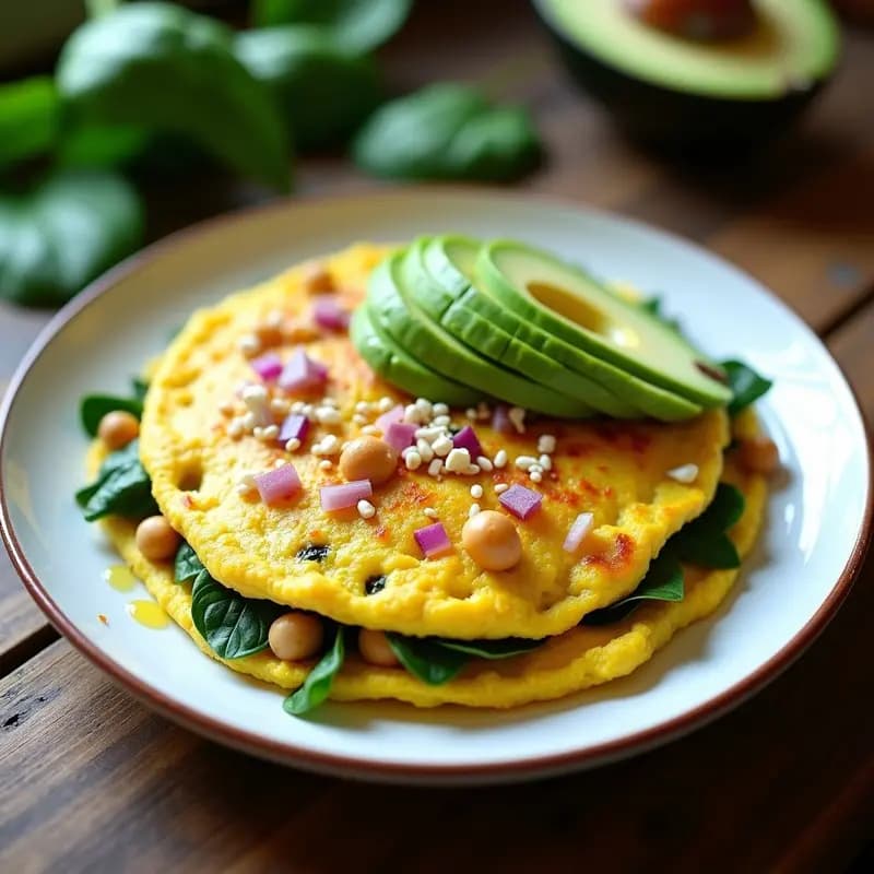 Tortilla de Espinacas con Huevos Veganos de Tofu: Receta Sin Colesterol en 15 Minutos