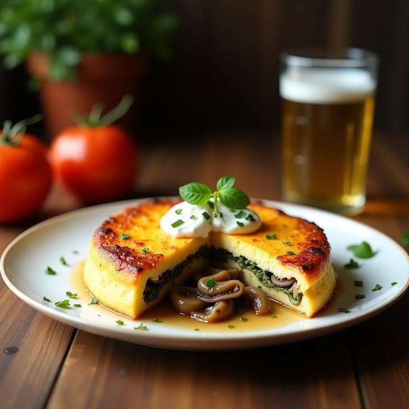 Tortilla de Espinacas y Champiñones Portobello: Desayuno Keto con Toque Ahumado