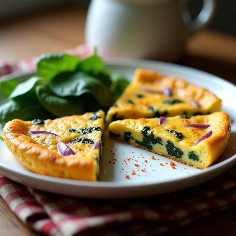 Tortilla de Espinacas y Queso de Almendras con Pimentón Picante: Desayuno Keto en 10 Minutos