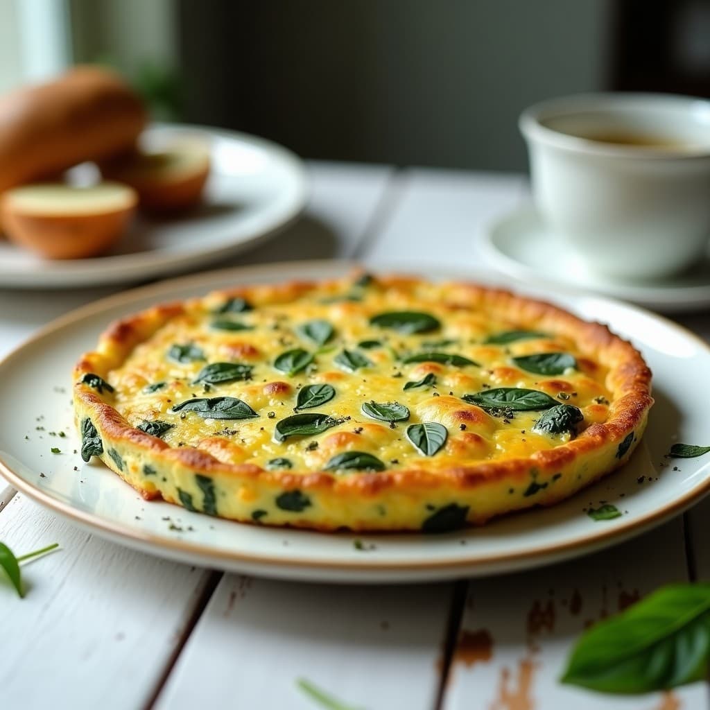 Tortilla de Espinacas y Queso de Anacardo con Hierbas Provenzales: Desayuno Vegano