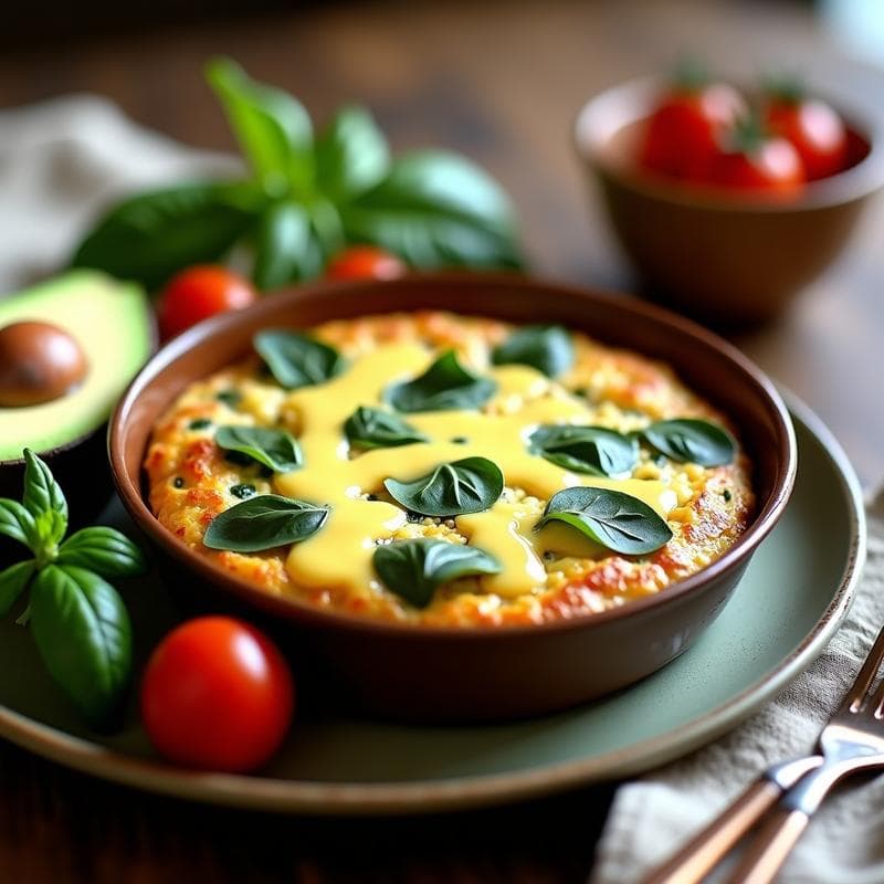 Tortilla de Espinacas y Queso de Anacardos: Desayuno Vegano y Sin Harina en Airfryer