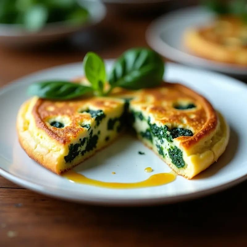 Tortilla de Espinacas y Queso Azul: Receta Viral en 10 Minutos con Efecto Visual Impactante