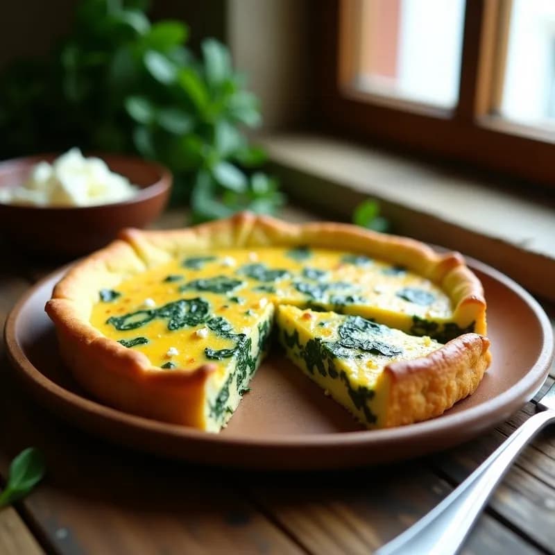 Tortilla de Espinacas y Queso Feta: Receta al Horno Sin Voltear en 25 Minutos