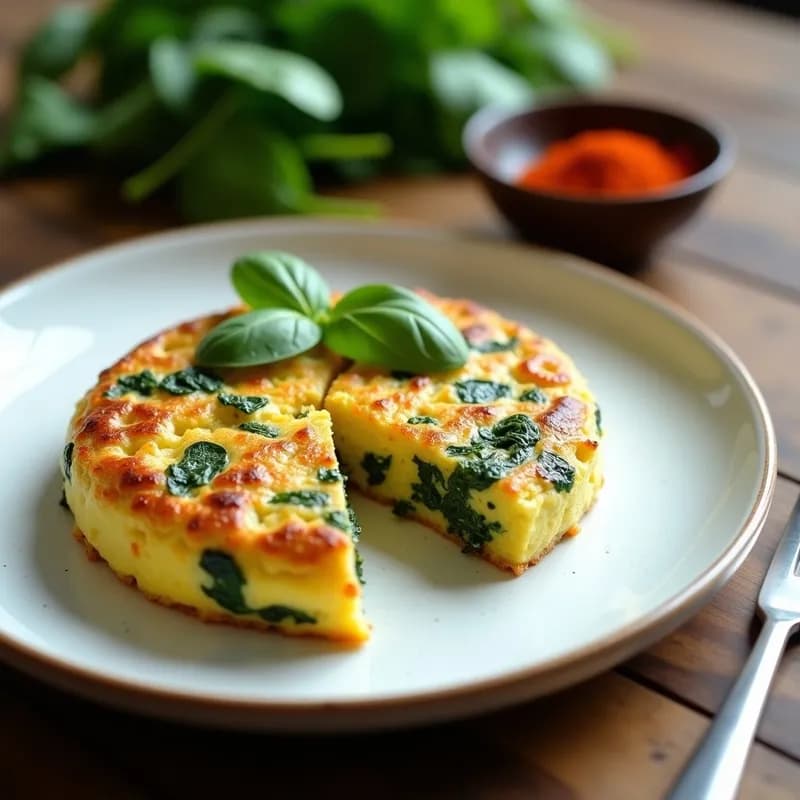 Tortilla de Espinacas y Tofu Ahumado: Receta Vegana en Airfryer sin Aceite
