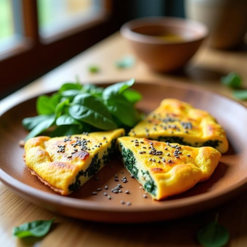 Tortilla de Espinacas y Tofu Ahumado: Receta Keto Sin Lactosa para Desayuno Rápido