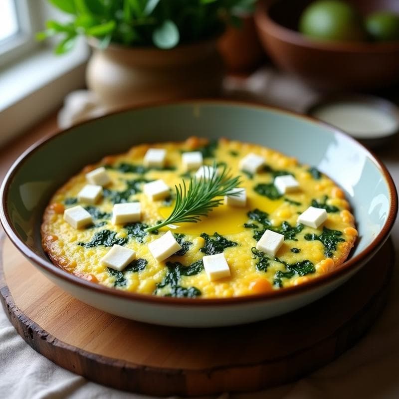 Tortilla de Espinacas, Tofu y Feta: Receta en Airfryer Sin Horno y Ultraesponjosa