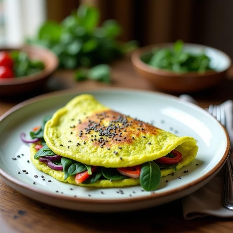 Tortilla de Espirulina y Claras de Huevo: Desayuno Alta en Proteína y Hierro