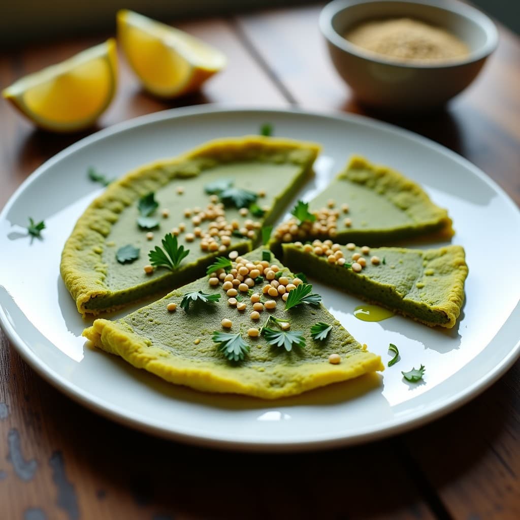 Tortilla de Espirulina y Cúrcuma con Base de Garbanzo: Receta Sin Huevos y Alta en Hierro