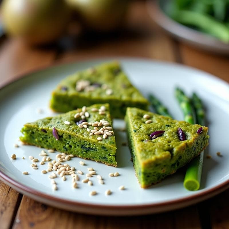 Tortilla de Espirulina y Espárragos Silvestres: Receta Vegana Alta en Proteína y Sin Gluten