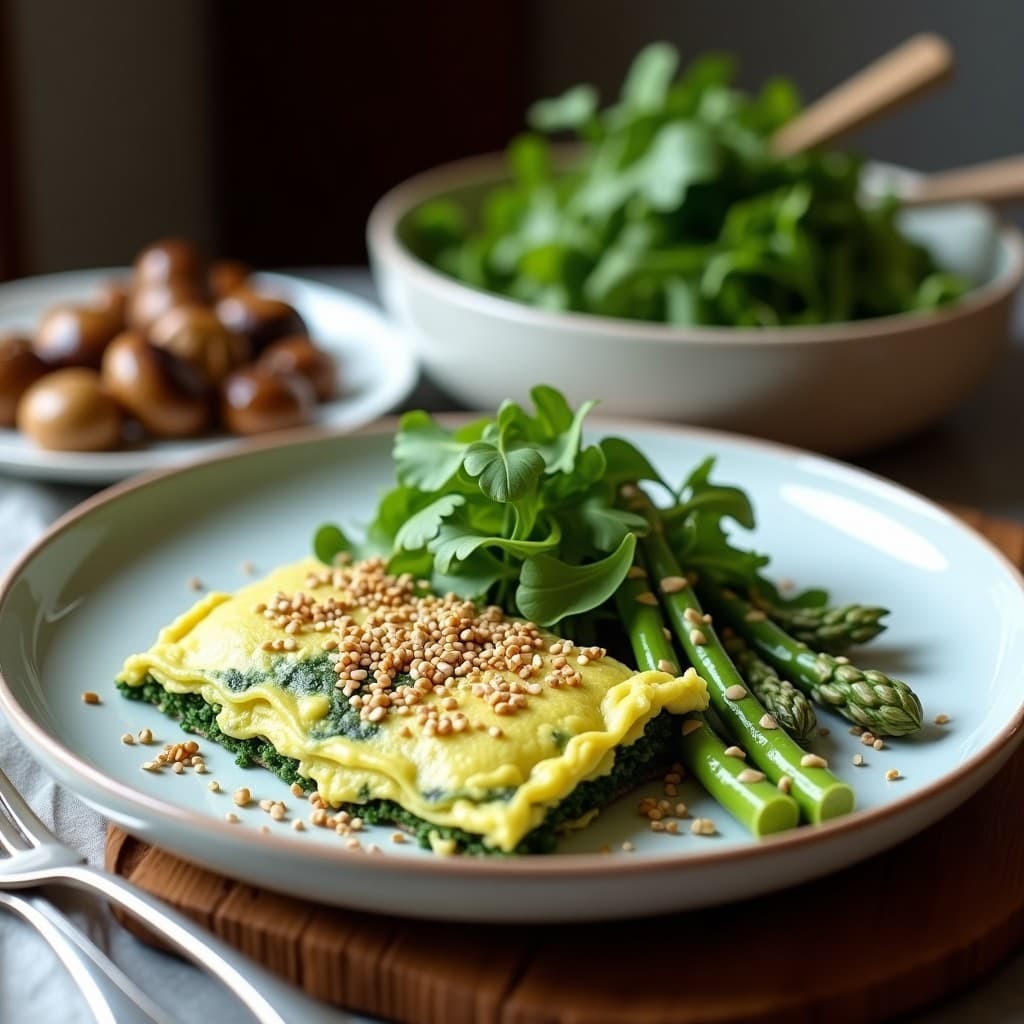 Tortilla de Espirulina y Espárragos Blancos: Receta Vegana en Olla Rápida con Toque Umami