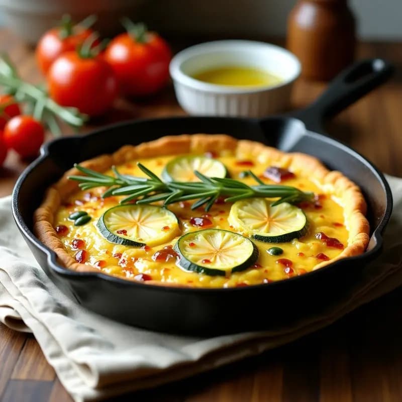Tortilla de Flor de Calabacín y Queso de Oveja: Receta Italiana de la Toscana en Sartén