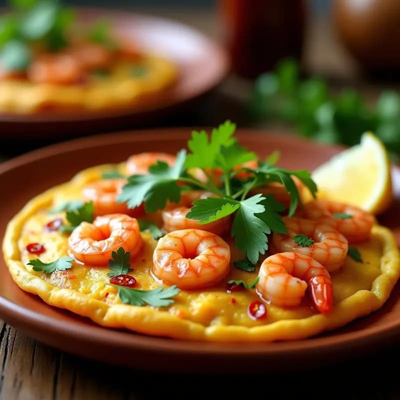 Tortilla de Gambas con Guindilla y Cilantro: Tapa Española en 15 Minutos