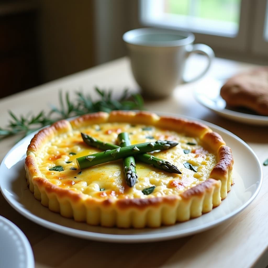 Tortilla de Garbanzo y Espárragos con Hierbas Provenzales: Desayuno Francés Vegano y Sin Gluten