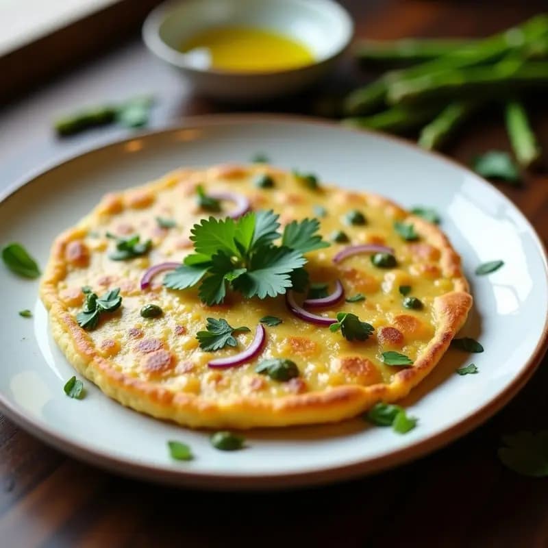 Tortilla de Harina de Garbanzo con Espárragos Trigueros: Aperitivo Andaluz Sin Harina de Trigo