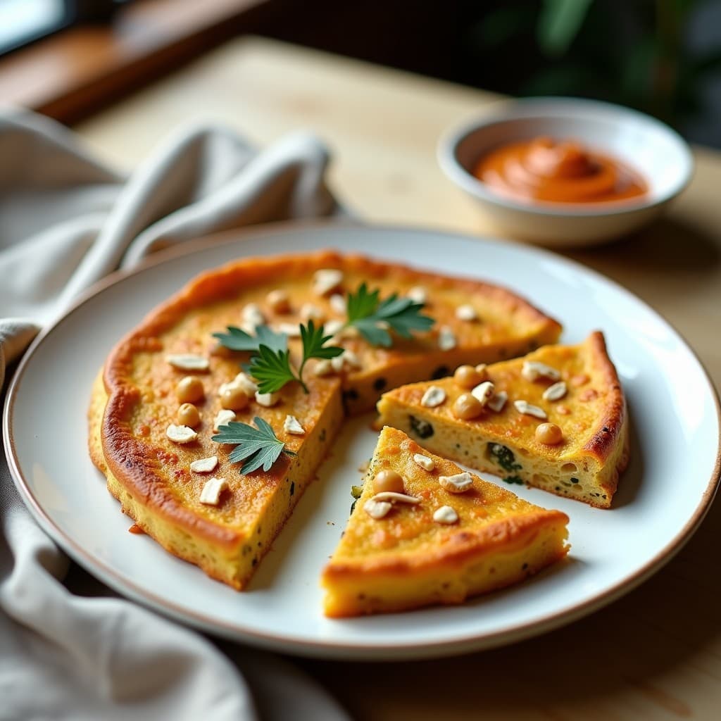 Tortilla de Garbanzos y Alcachofas con Romesco de Avellanas: Receta Sin Huevo y Sin Gluten