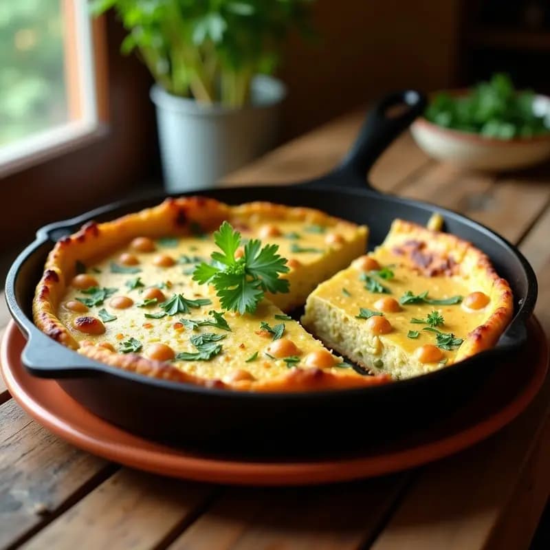Tortilla de garbanzos y alcachofas: Desayuno Español Vegano y Alta en Fibra