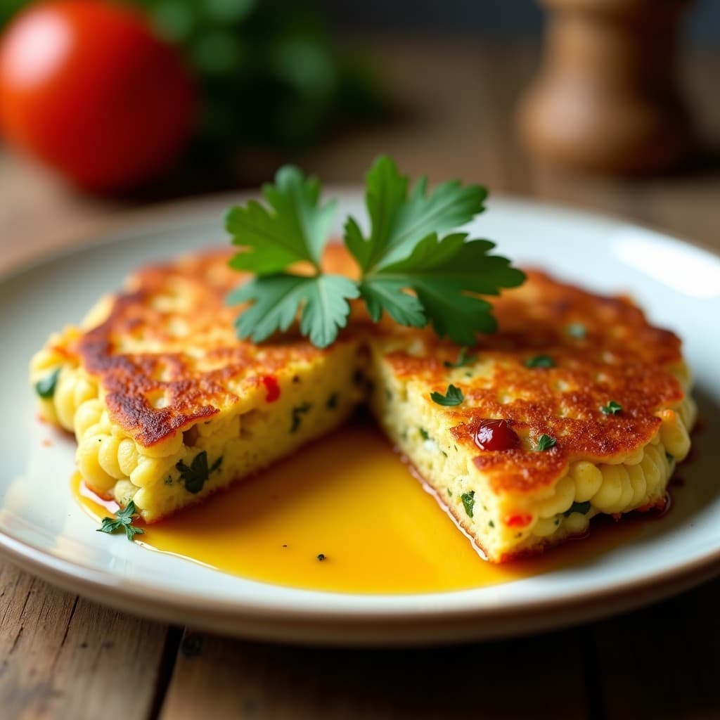 Tortilla de Garbanzos y Calabacín con Harissa: Receta Tunecina en Airfryer Sin Huevo