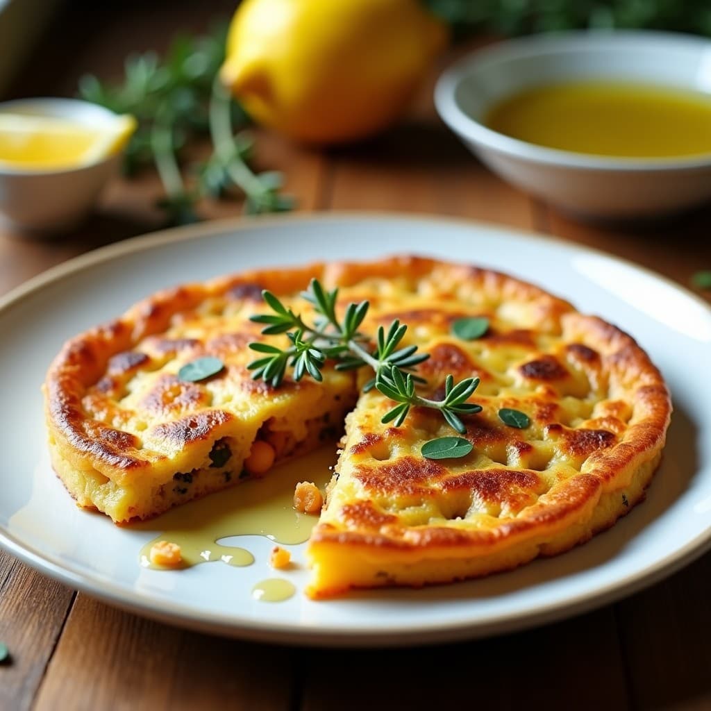 Tortilla de Garbanzos y Cebolla Caramelizada con Tomillo: Receta Vegana en Thermomix
