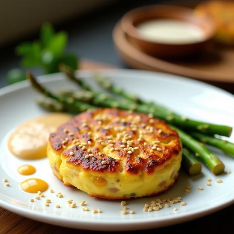 Tortilla de Garbanzos y Espárragos Trigueros: Receta Vegana en Airfryer con Toque Crujiente