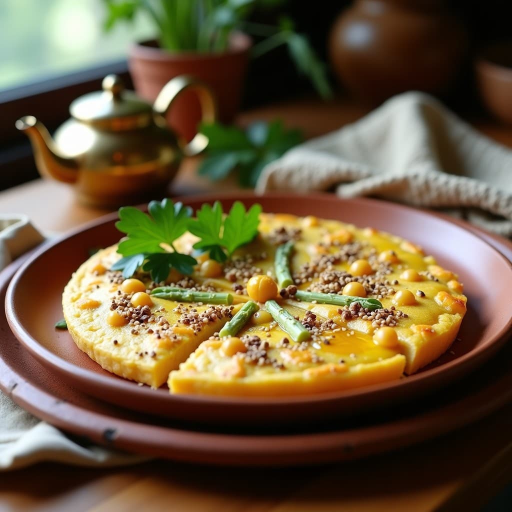 Tortilla de Garbanzos y Espárragos Blancos con Zatar: Receta Libanesa Keto