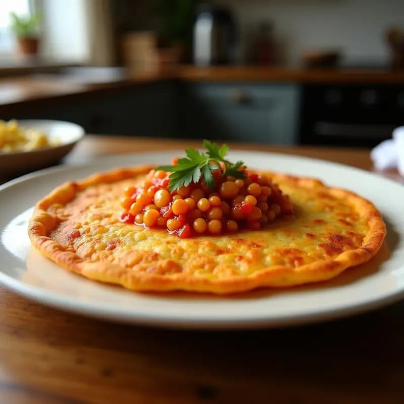 Tortilla de Garbanzos y Kimchi: Receta Corea-Española de Alta Proteína en Airfryer