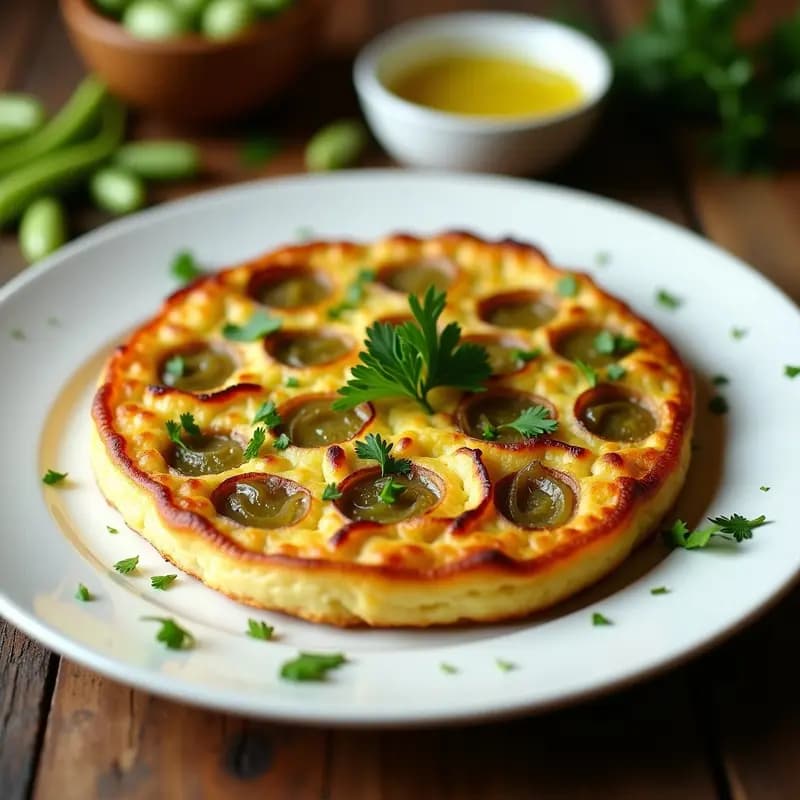 Tortilla de Habas Tiernas con Cebolla Caramelizada: Receta de primavera sin lactosa