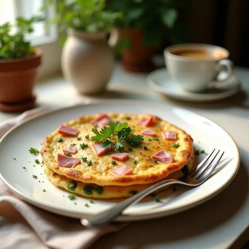 Tortilla de Habas Tiernas y Jamón Serrano: Desayuno de Primavera Sin Horno