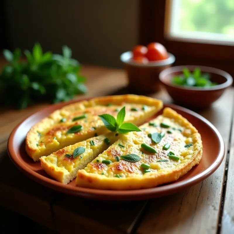 Tortilla de habas tiernas y menta: Receta primaveral andaluza sin lactosa
