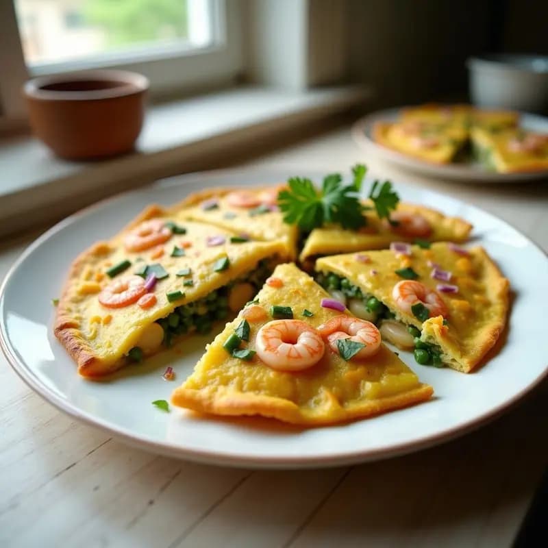 Tortilla de Habas Verdes y Gambas: Receta Primaveral y Fácil en 20 Minutos