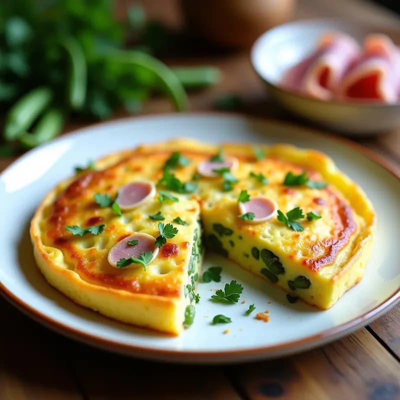 Tortilla de Habas Verdes y Jamón Serrano: Receta Castella de Primavera Sin Gluten