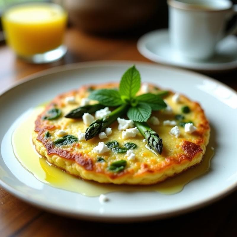 Tortilla de Harina de Almendra y Espárragos: Desayuno Keto con Toque Francés