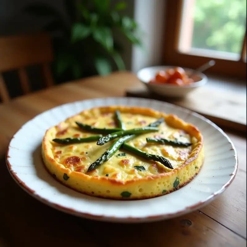 Tortilla de Harina de Castaña y Espárragos: Desayuno Sin Gluten y Alto en Fibra