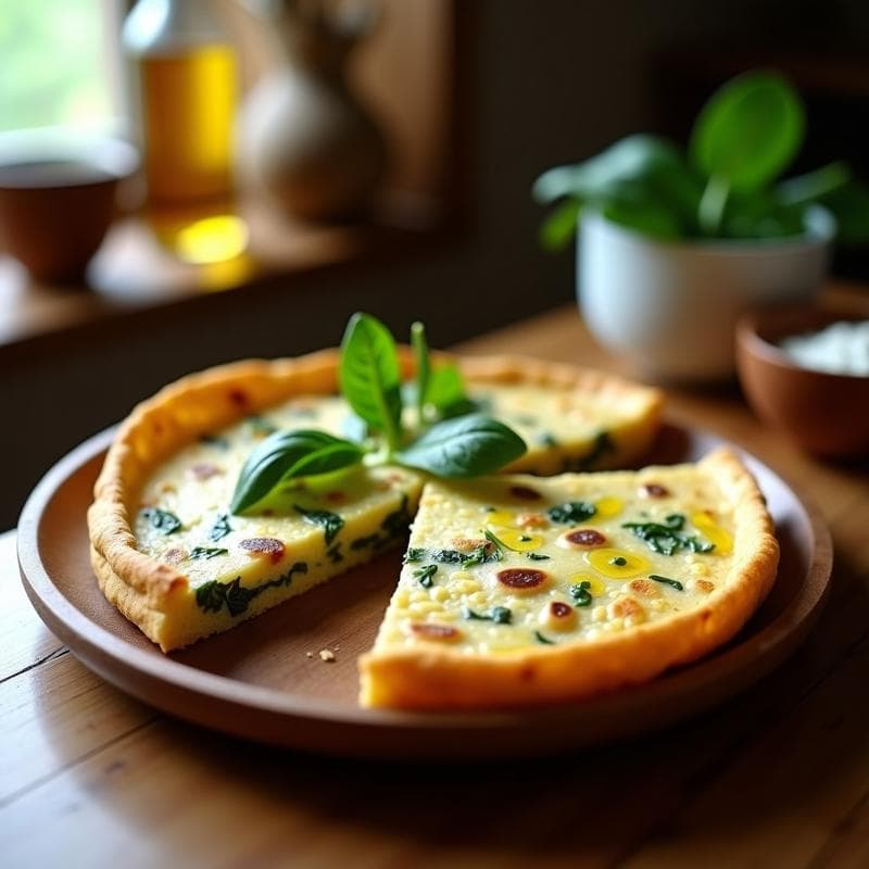 Tortilla de Harina de Castañas y Espinacas: Desayuno Sin Gluten y Alta en Hierro