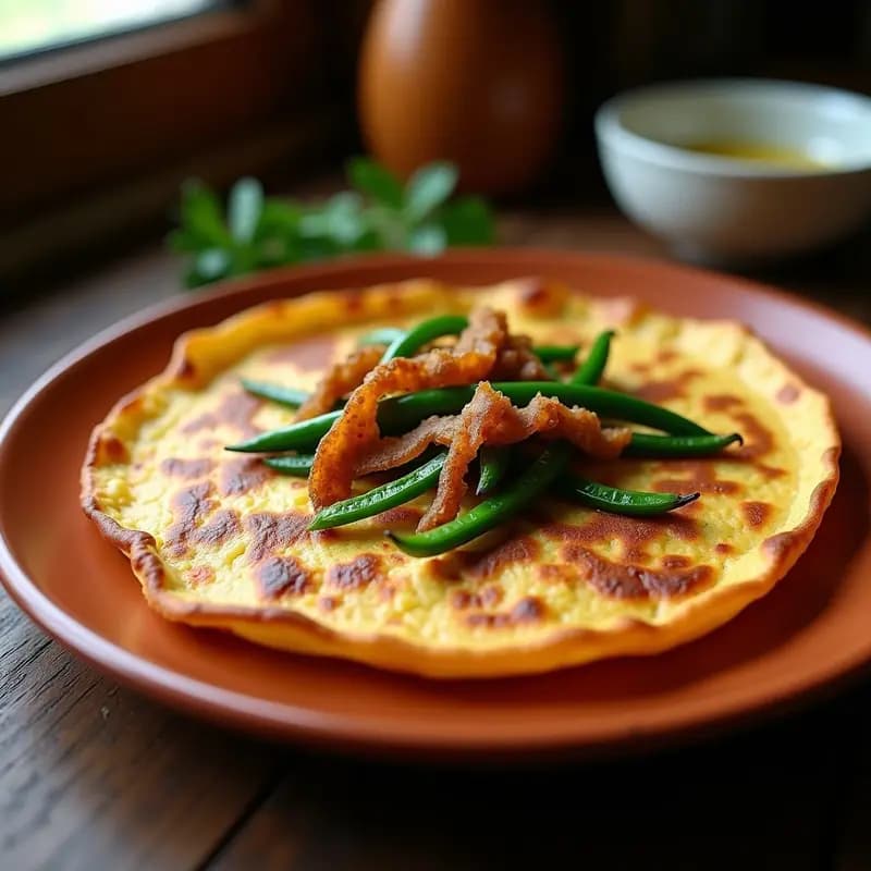 Tortilla de Harina con Chicharrones y Pimientos Verdes: Receta de la Tierra de Campos