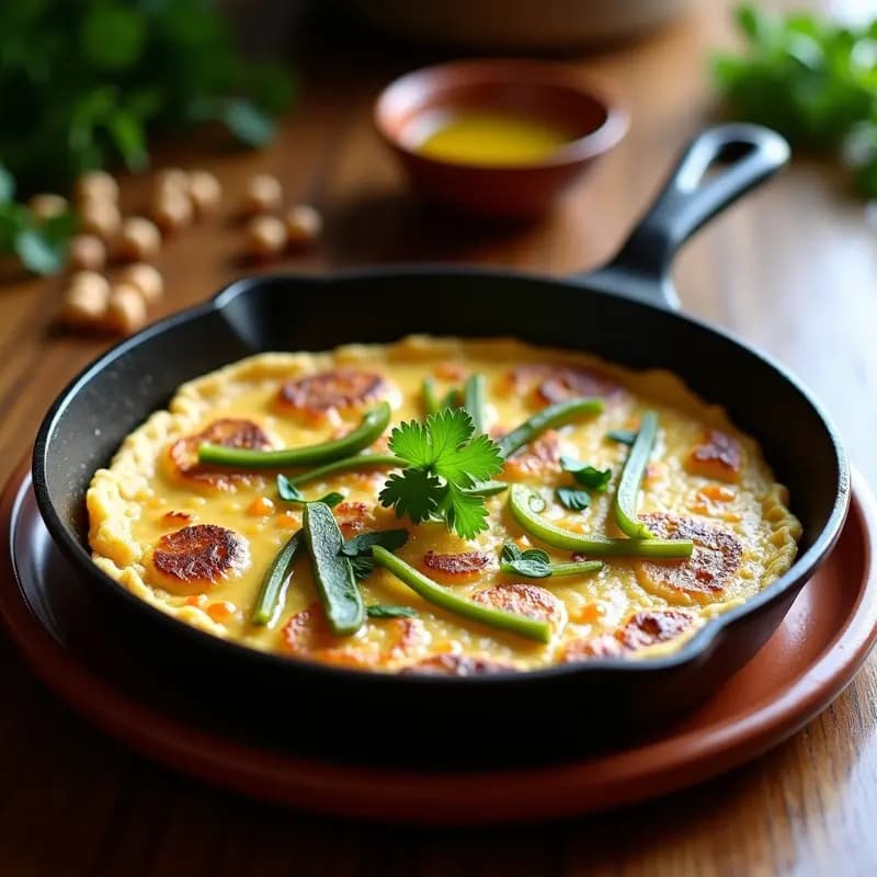 Tortilla de Harina de Chickpea con Cebo y Pimientos: Receta Extremeña Sin Gluten
