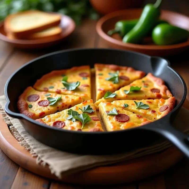 Tortilla de Harina con Chorizo y Pimientos: Receta de Aperitivo Extremeño en Sartén