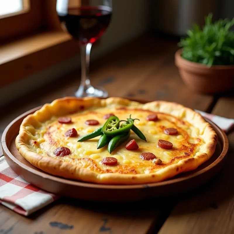Tortilla de Harina con Chorizo y Pimientos del Padrón: Receta Gallega para Meriendas