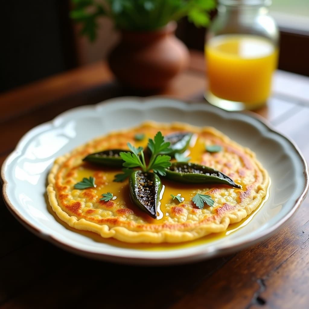 Tortilla de Harina de Garbanzo y Pimientos de Padrón: Desayuno Español Sin Gluten