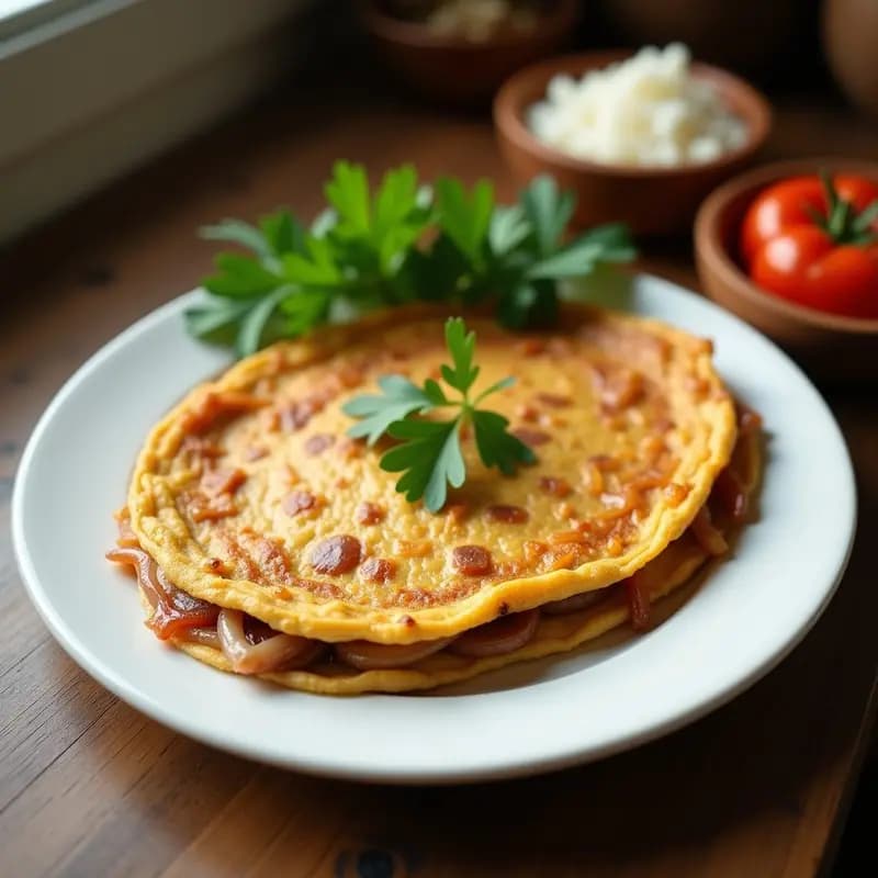 Tortilla de Harina con Sardinas y cebolla: Receta de Canarias en Sartén